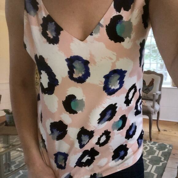 Banana Republic Multi-Color Sleeveless V-Neck Blouse Top Size XS Career Casual - Picture 5 of 10